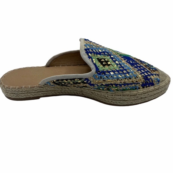 Halogen Multicolor Sequins Espadrille Mules 7-1/2M - Picture 9 of 11